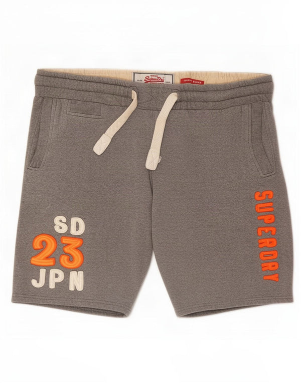 Superdry Herren Graphic Sport Shorts 2XL Grau Baumwolle