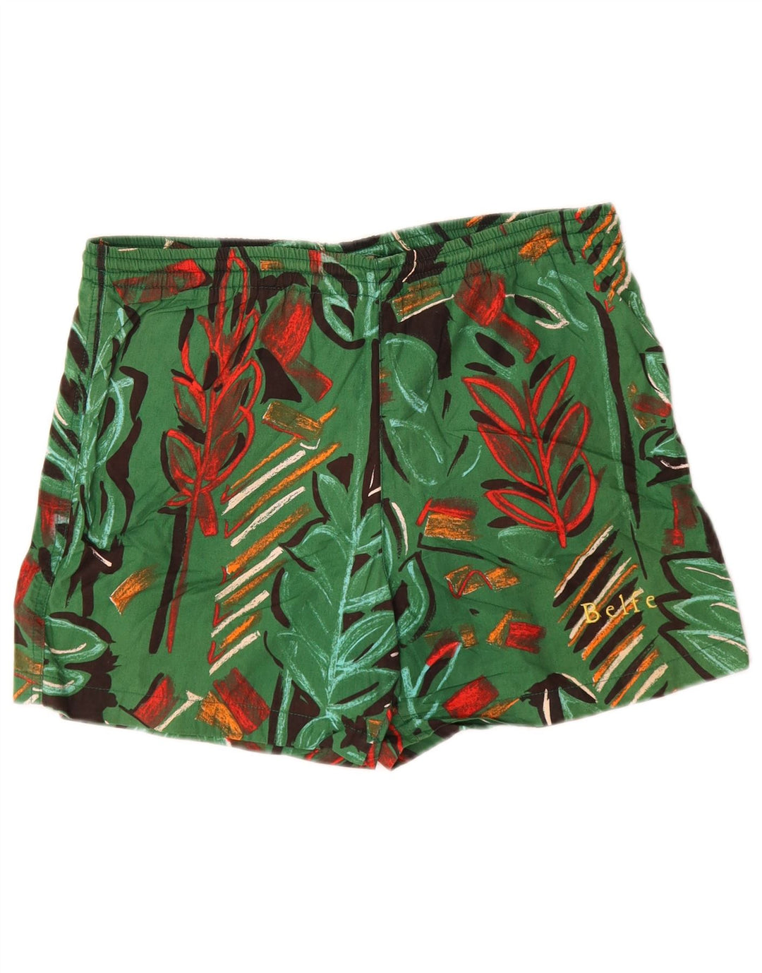 Belfe Herren Shorts IT 46 Small W30 Grün geblümt