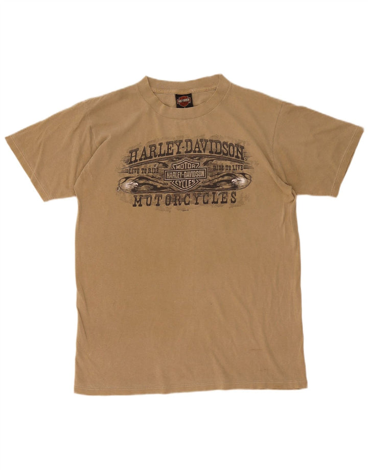 Harley Davidson Herren-T-Shirt mit Grafik, mittelbeige Baumwolle