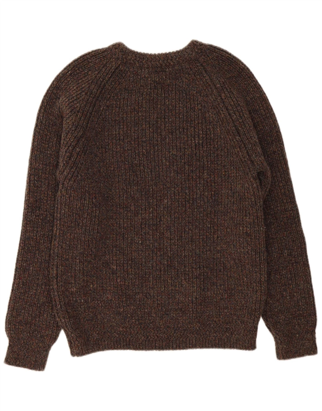 Magee Herren-Pullover mit Rundhalsausschnitt, groß, braun gefleckte Schurwolle
