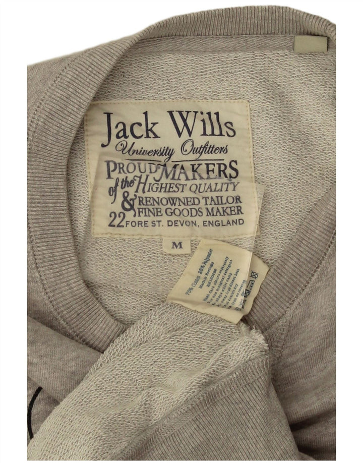 Jack Wills Herren-Sweatshirt mit Grafik, mittelgrau gesprenkelte Baumwolle
