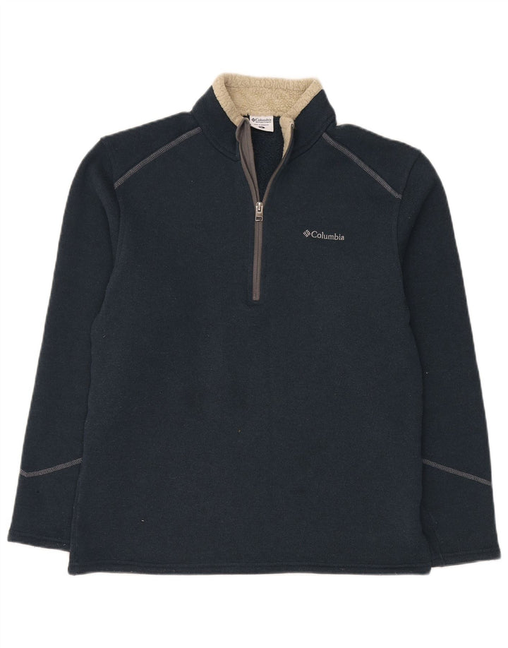 Columbia Herren-Pullover mit Reißverschluss am Hals, mittleres marineblaues Polyester