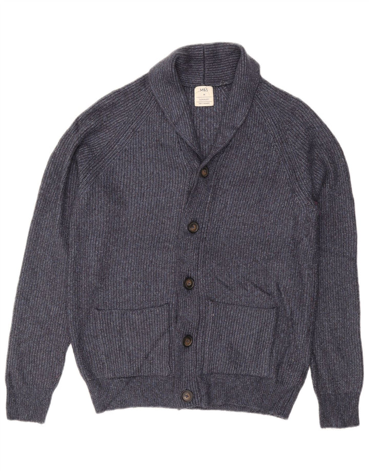 Marks & Spencer Herren-Strickjacke, Mittelblau, Polyamid