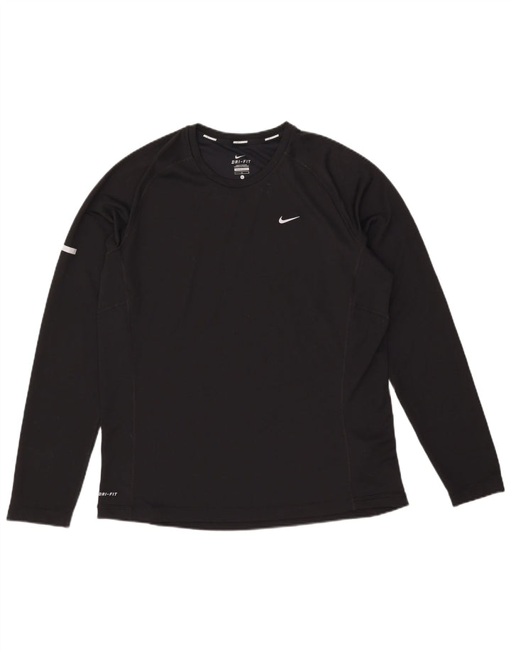 Nike Herren Dri Fit Top Langarm Large Schwarz Polyester