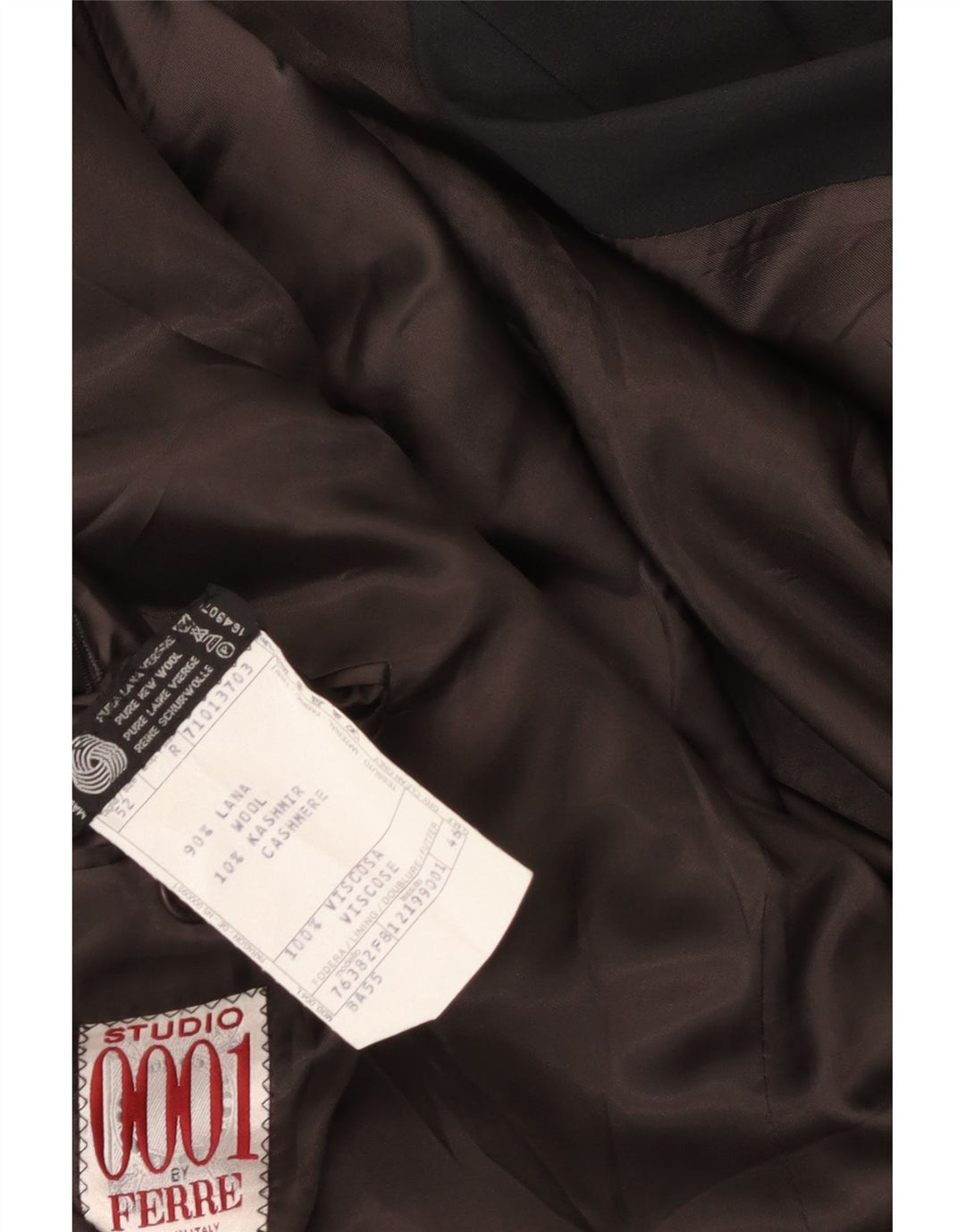 Ferre Herren-Blazer, zweireihig, IT 52 XL, schwarze Schurwolle