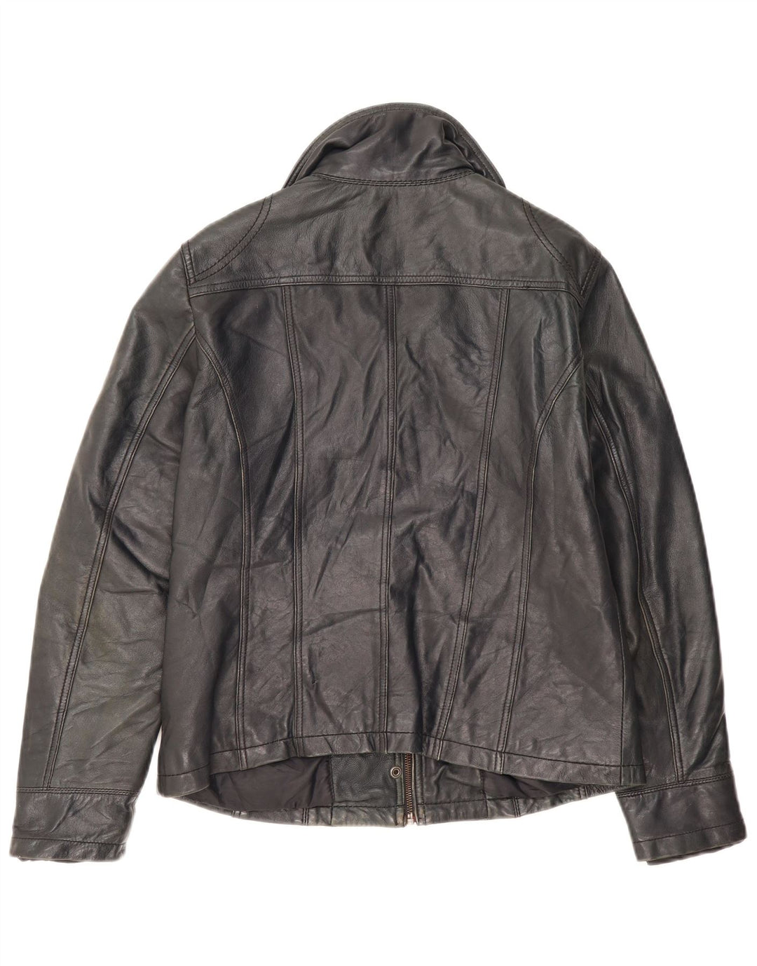 Vintage Damen Lederjacke IT 44 Mittelschwarzes Leder
