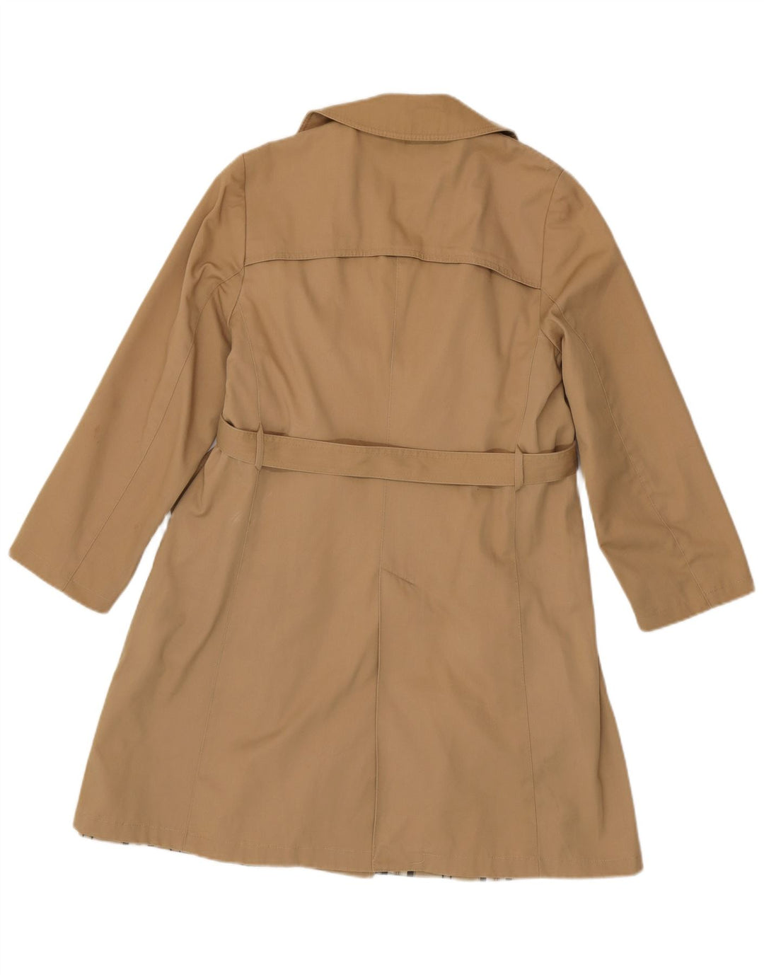 Vintage Damen Zweireihiger Trenchcoat IT 50 XL Beige Polyester