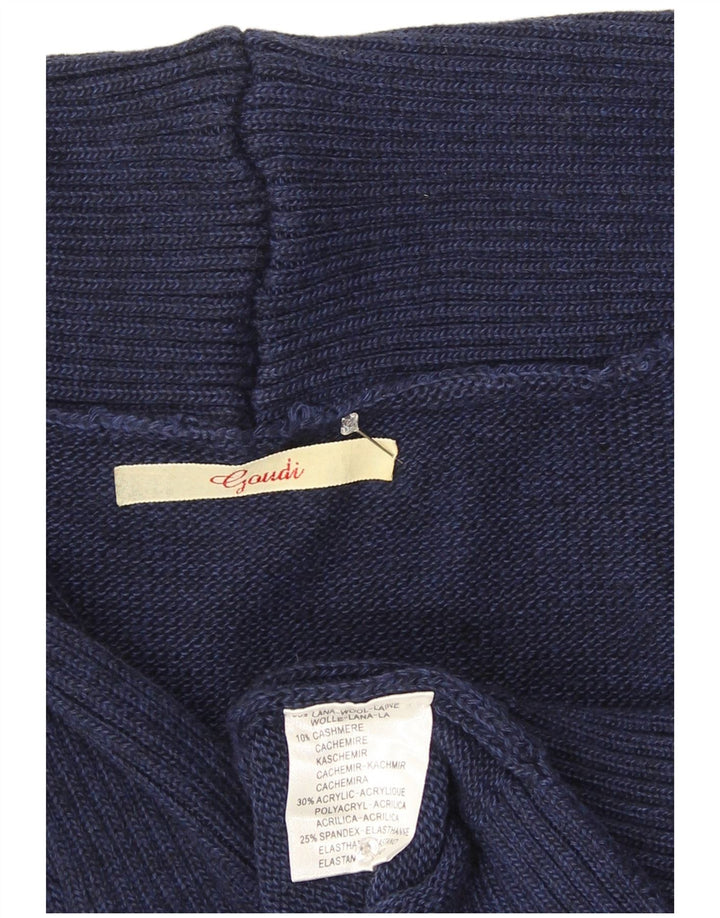 Gaudi Damen-Cardigan-Pullover UK 16 Große marineblaue Wolle