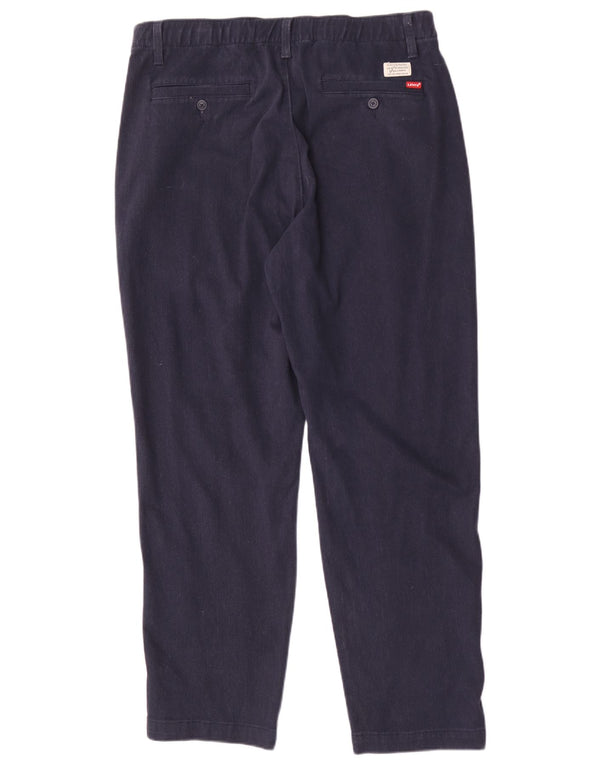 Levi's Mens Tapered Chino Trousers Large W36 L31 Navy Blue Cotton