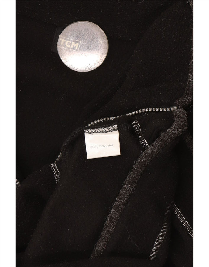 TCM Herren-Fleecepullover mit grafischem Reißverschluss am Hals, Mittelschwarzes Polyester