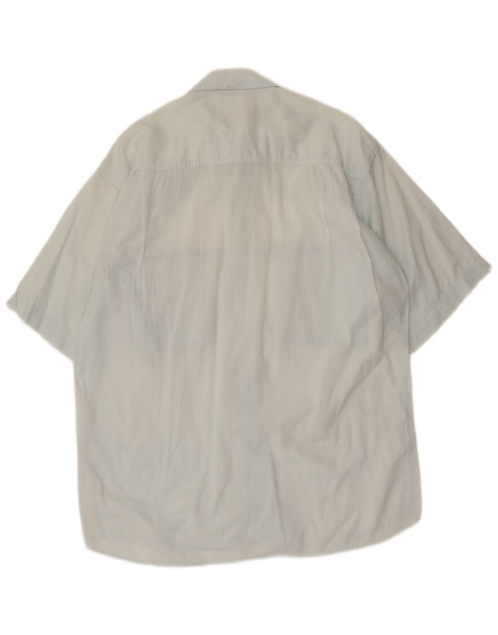 POP 84 Herren-Kurzarmhemd aus mittelblauer Baumwolle