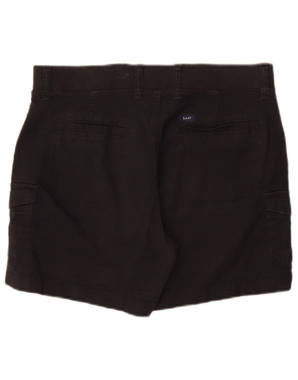 Lee Womens Mid Rise Relaxed Fit Cargo Shorts US 8 Medium W30 Schwarze Baumwolle