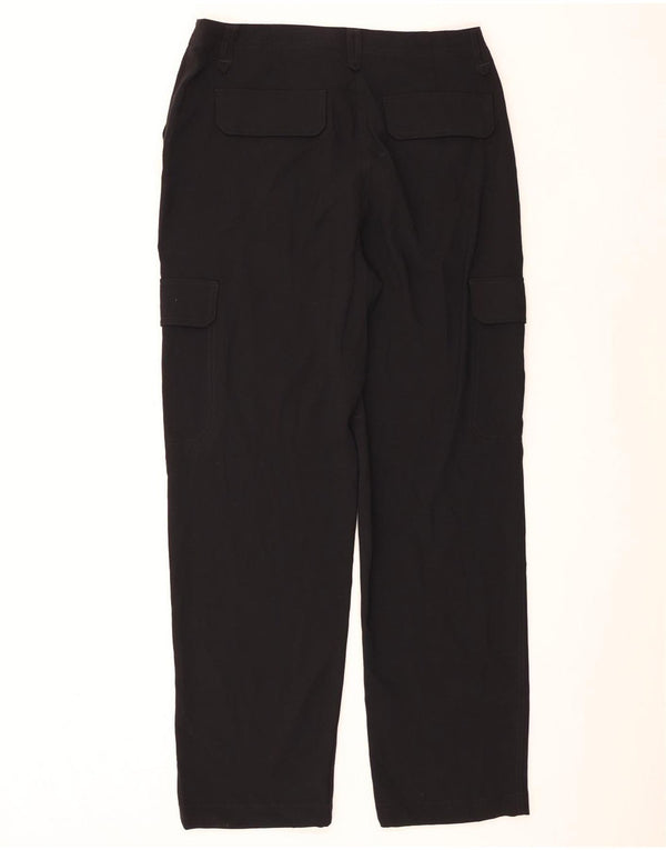 Marks & Spencer Damen Gerade Cargohose UK 14 Large W34 L32 Schwarz