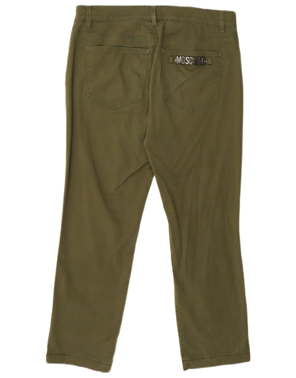 Moschino Damen Slim Casual Hose IT 52 2XL W36 L26 Grüne Baumwolle