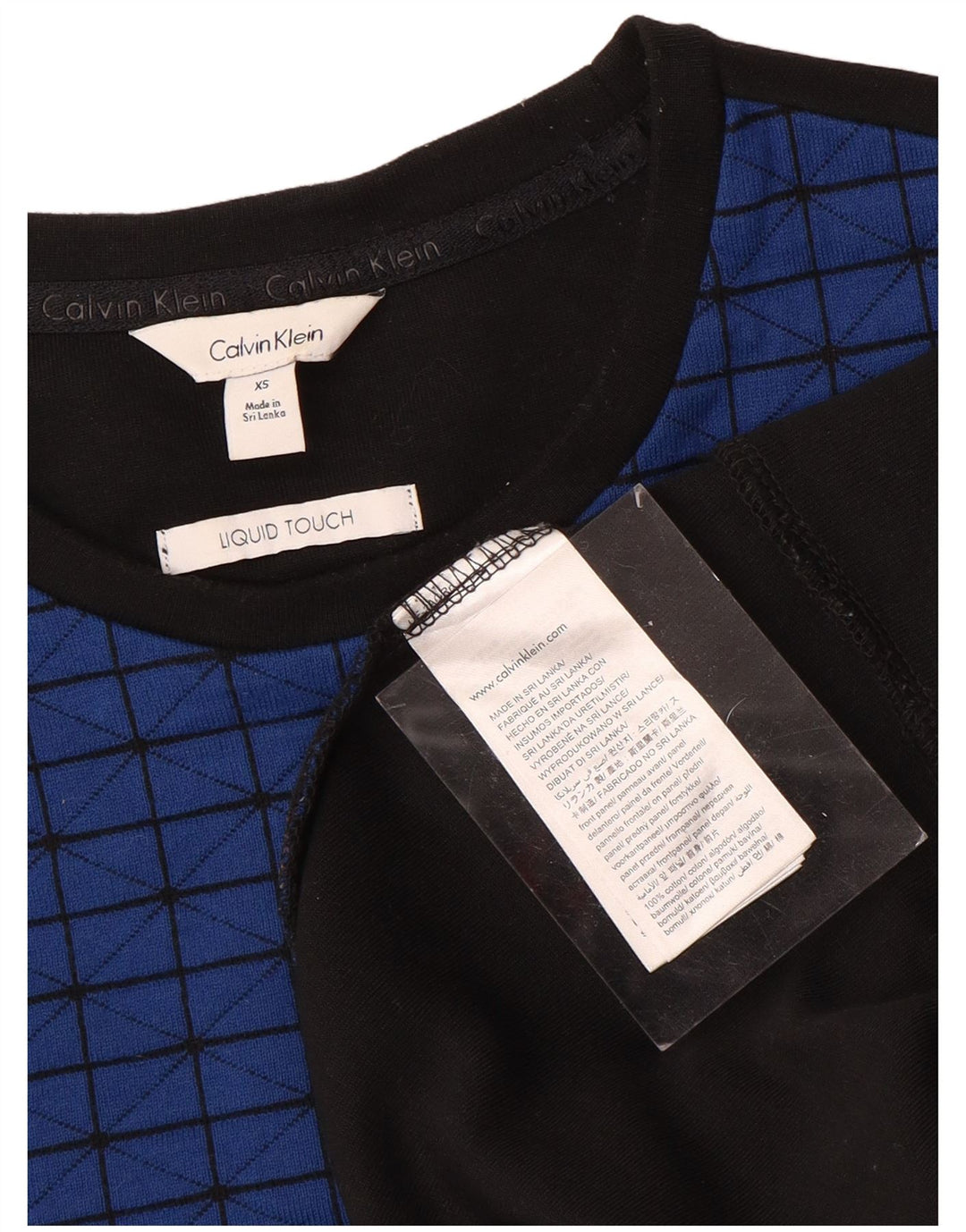 CALVIN KLEIN Herren Sweatshirt Pullover XS Blaue geometrische Baumwolle