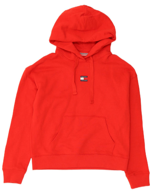 Tommy Hilfiger Damen Übergroßer Kapuzenpullover UK 6 XS Rote Baumwolle