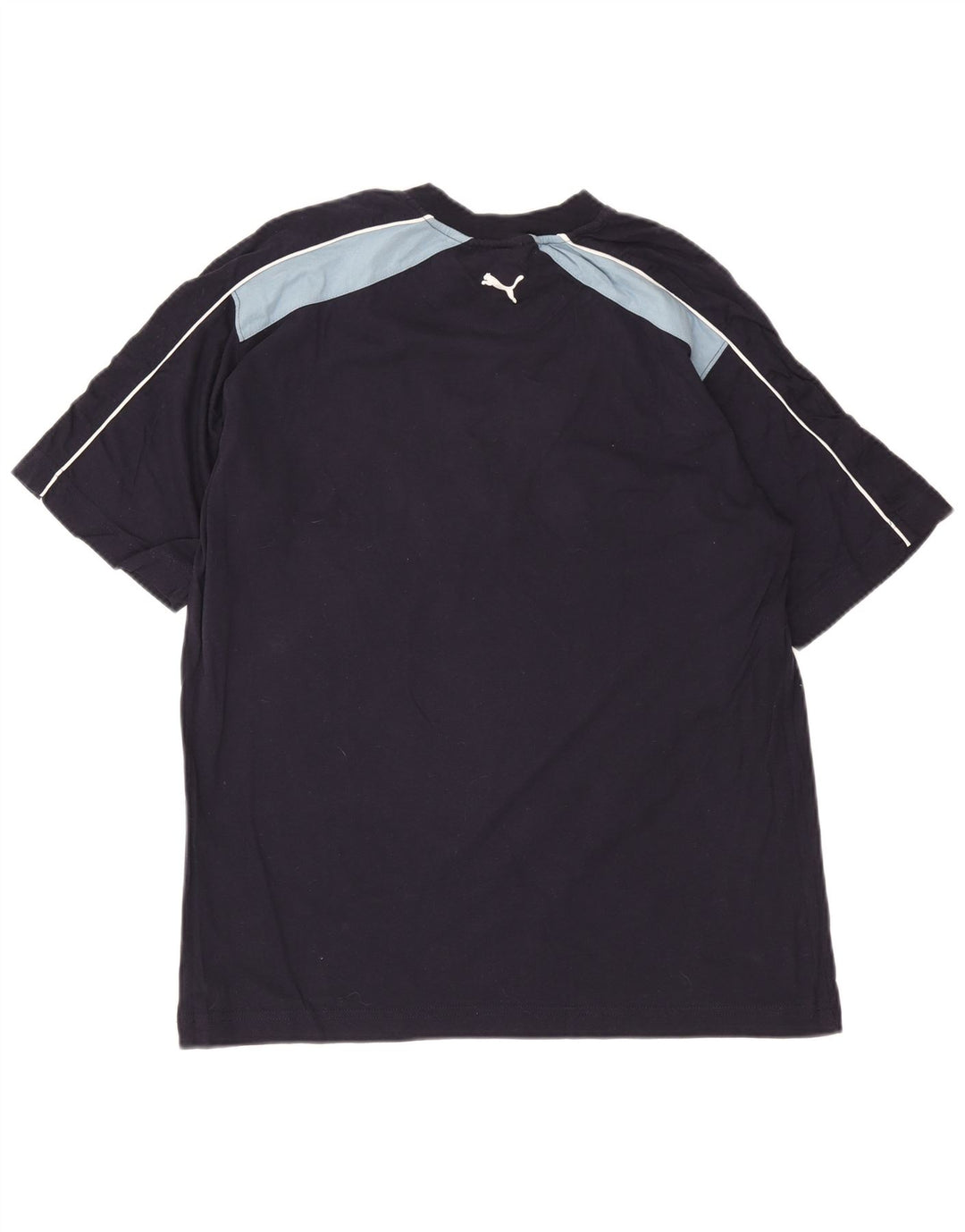 Puma Herren-T-Shirt mit Grafik, mittelgroß, marineblau, Colourblock-Baumwolle