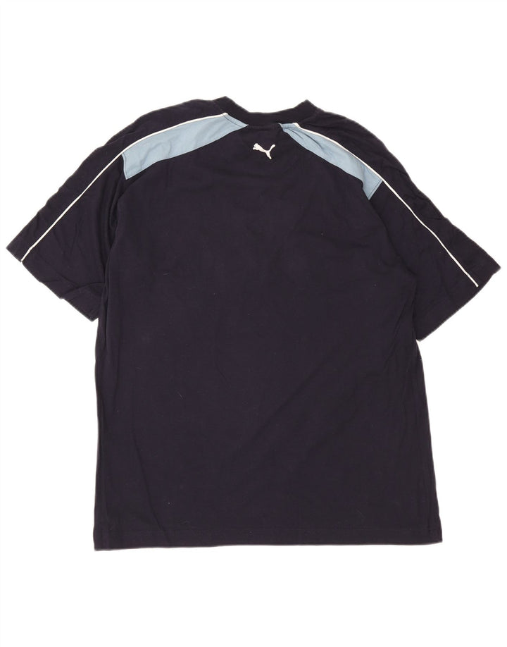 Puma Herren-T-Shirt mit Grafik, mittelgroß, marineblau, Colourblock-Baumwolle