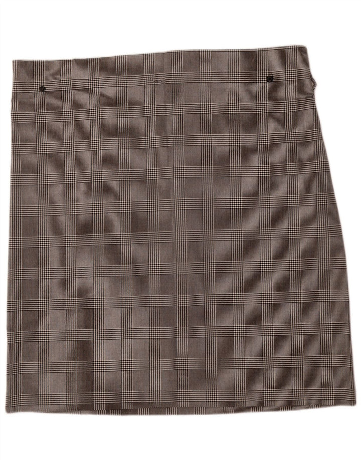ZARA Womens Straight Skirt Large W32  Black Houndstooth Polyester