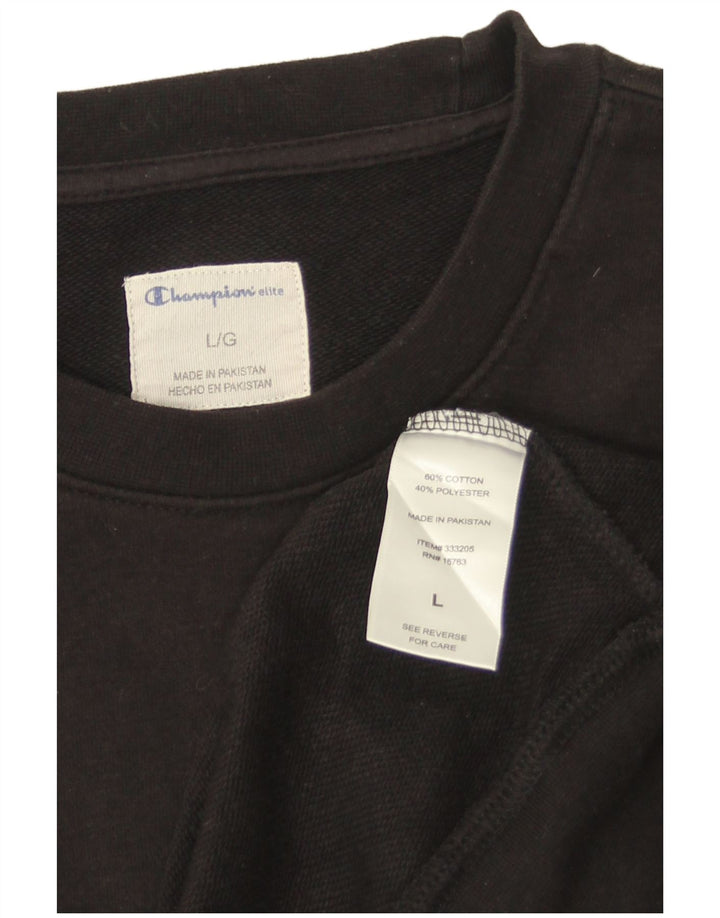 Champion Herren-Sweatshirt mit Grafik, groß, aus schwarzer Baumwolle