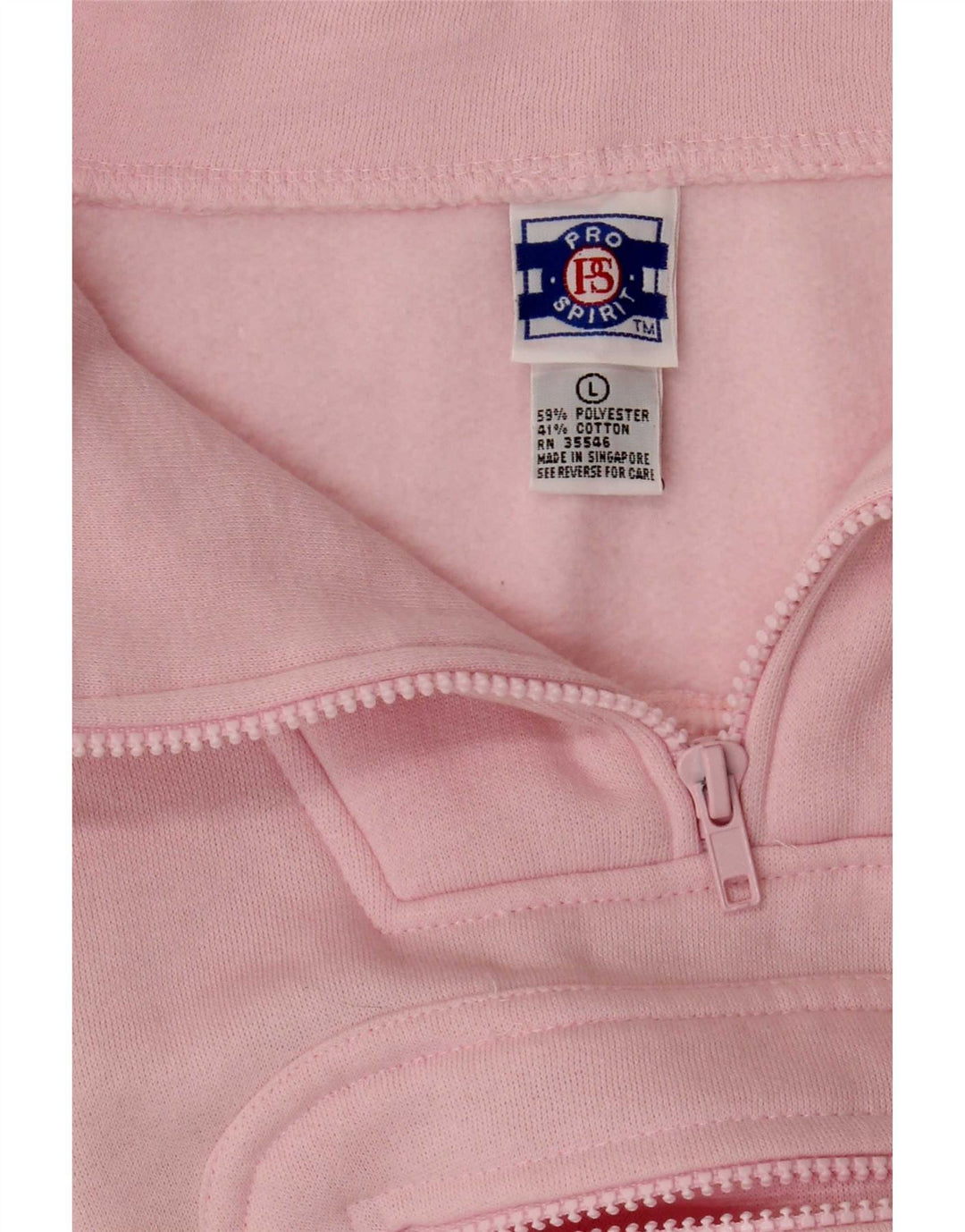Vintage Damen Übergroßer Sweatshirt-Pullover mit Reißverschluss und Halsausschnitt, UK 16, Größe L, Rosa