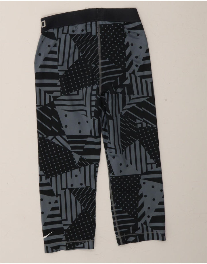 NIKE Womens Graphic Capri Leggings UK 10 Small Navy Blue Geometric Vintage Nike and Second-Hand Nike from Messina Hembry 