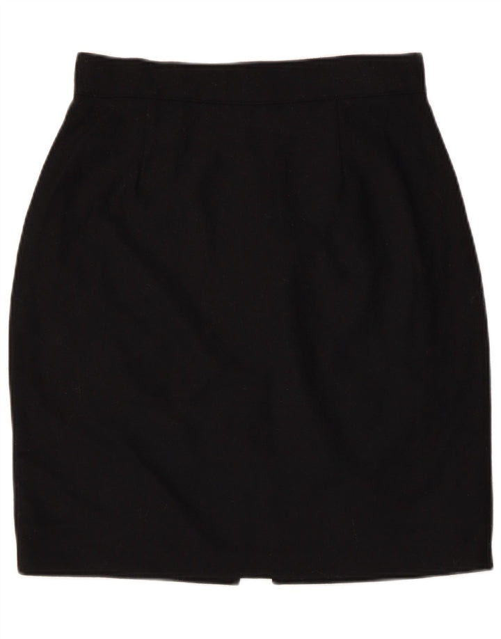Benetton Damen Bleistiftrock IT 44 Medium W28 Schwarz Acetat