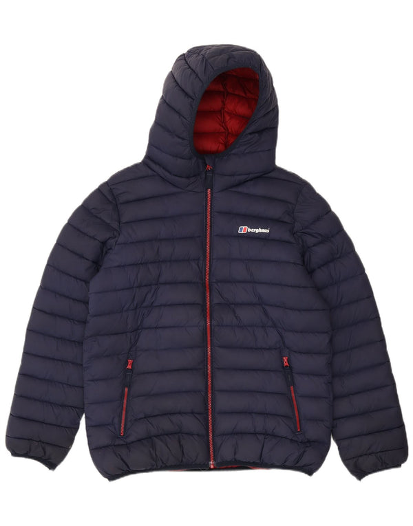 Berghaus Wattierte Jacke mit Kapuze für Jungen, 14–15 Jahre, marineblaues Polyester