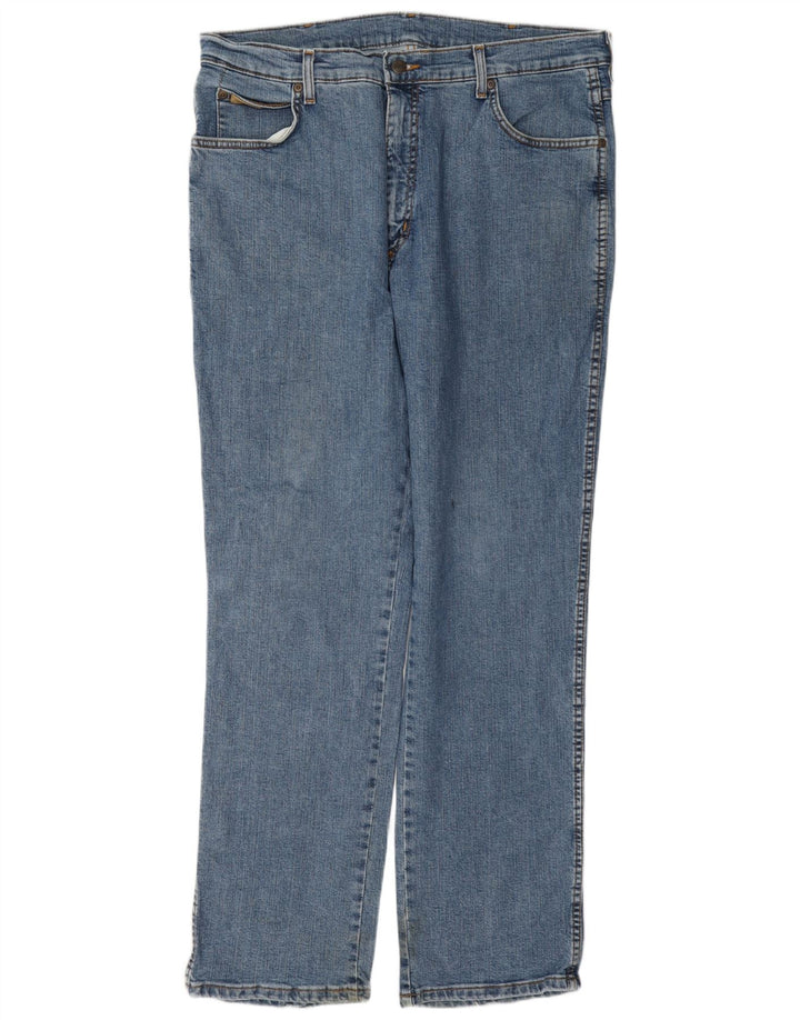 Wrangler Herren Texas Stretch Straight Jeans W38 L32 Blaue Baumwolle