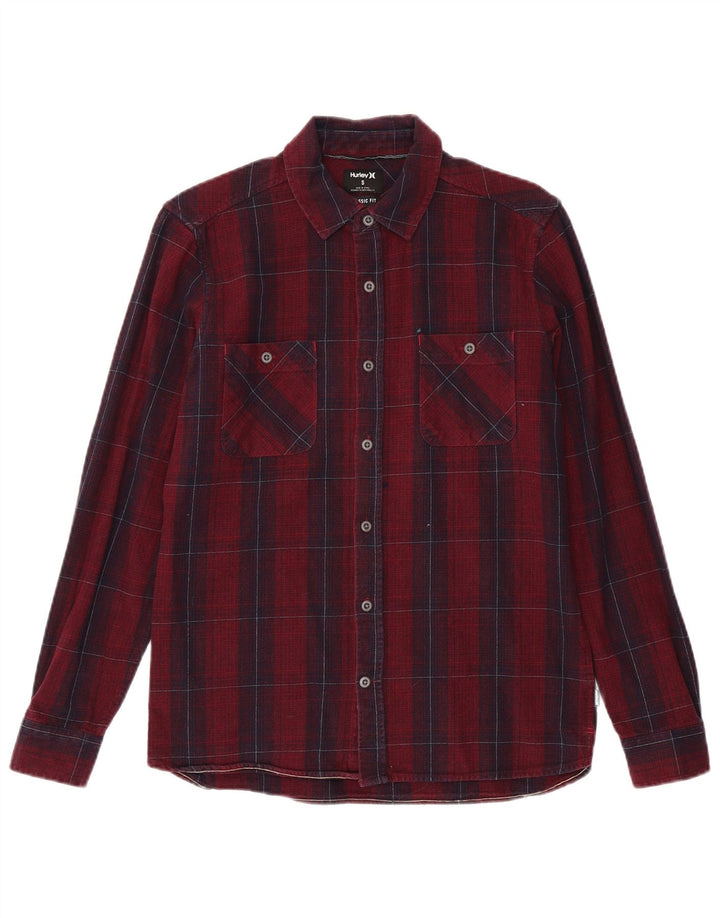 Hurley Herren-Flanellhemd mit klassischer Passform, klein, kastanienbraun, kariert, Baumwolle