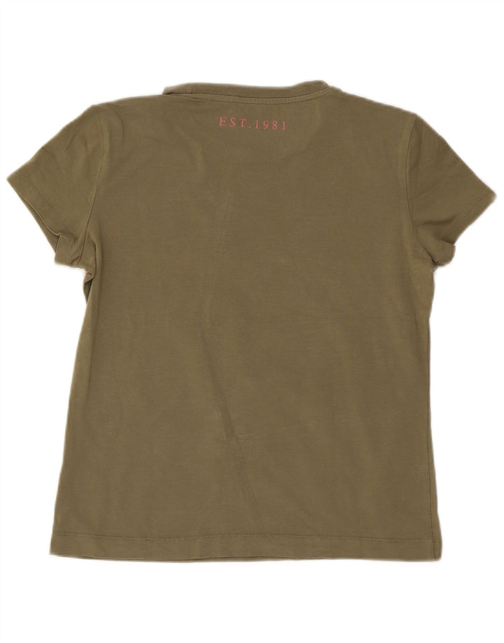 Guess Damen Grafik-T-Shirt-Oberteil UK 18 XL Khaki