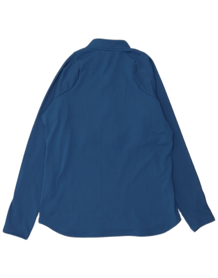 NIKE Damen Dri Fit Pullover-Trainingsanzugoberteil mit Reißverschluss, UK 14, Mittelblau