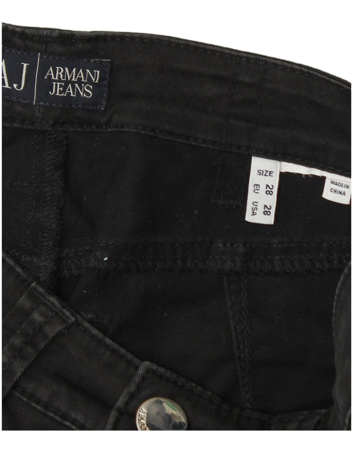 Armani Damen Straight Jeans W28 L30 Schwarz