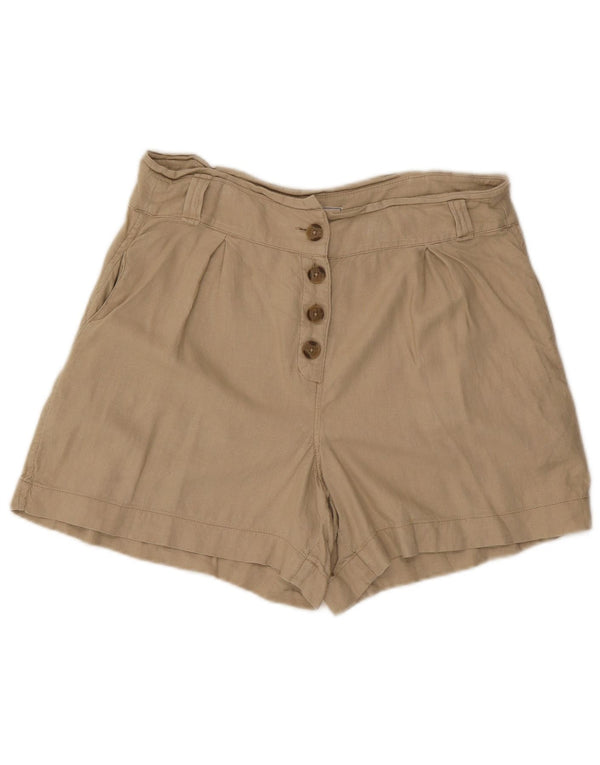 Fat Face Damen-Chinoshorts mit hoher Taille und Pegged, UK 12, Mittel W34, beige Leinen