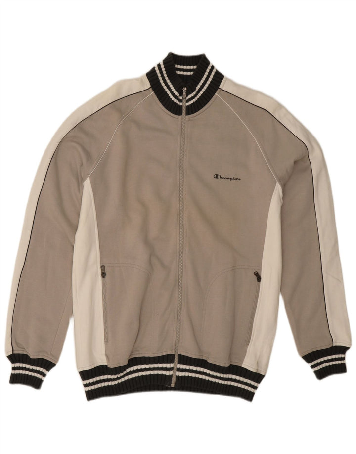 Champion Herren-Trainingsanzug-Oberteil, Jacke, XL, Grau, Colourblock-Baumwolle