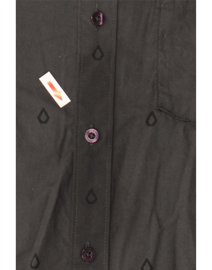 Volcom Herren Grafik-Kurzarmhemd, groß, grau, geometrisch, Baumwolle