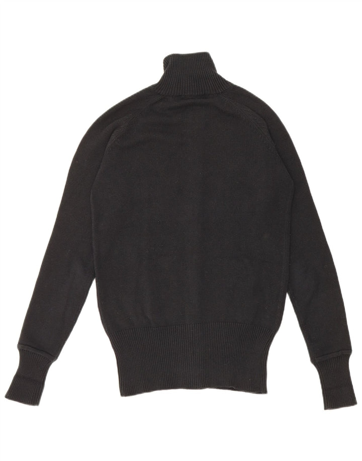 Zara Damen-Cardigan-Pullover UK 12 Mittelschwarze Baumwolle