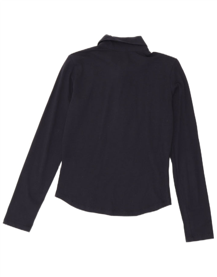 Bikkembergs Damen Pullover-Hemd UK 12 Medium Marineblau Baumwolle