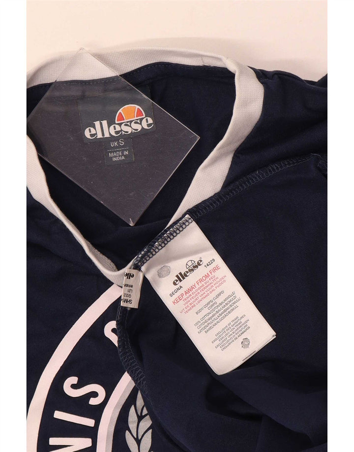 Ellesse Herren-T-Shirt mit normaler Grafik, Größe S, marineblaue Baumwolle