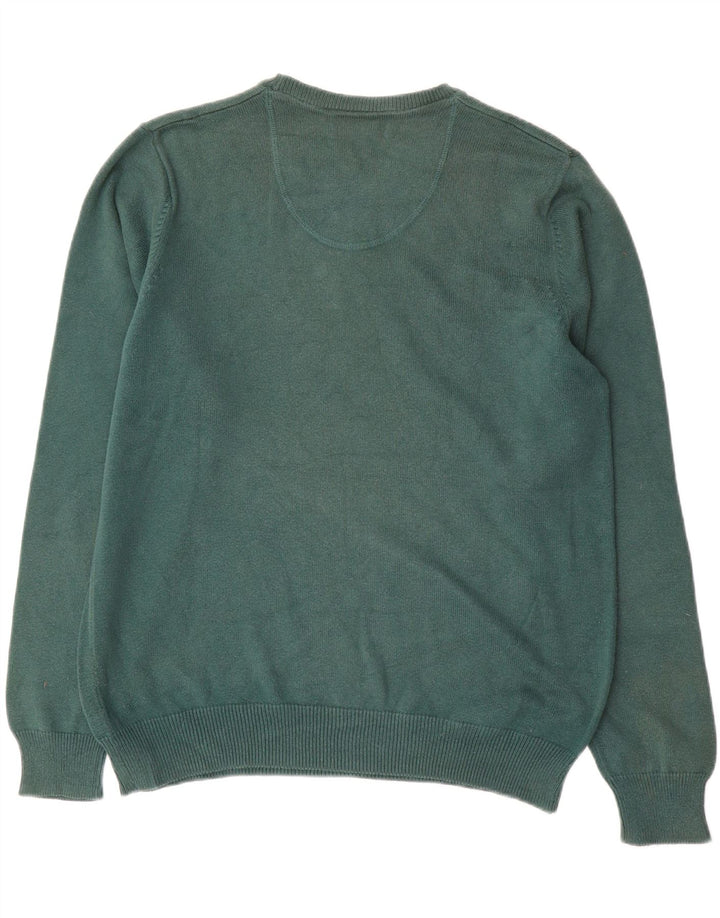 Marks & Spencer Herren Blauer Harbor-Pullover mit Rundhalsausschnitt Mittelgrün