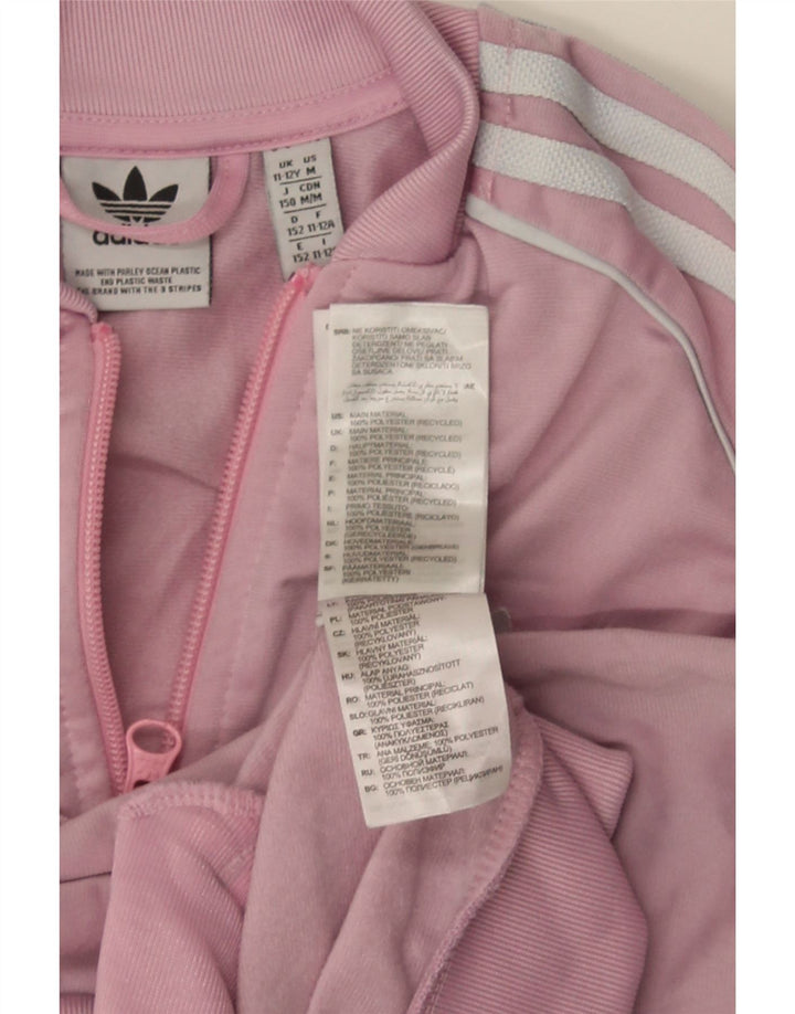 Adidas Mädchen-Trainingsanzug-Top-Jacke, 11–12 Jahre, rosa Polyester