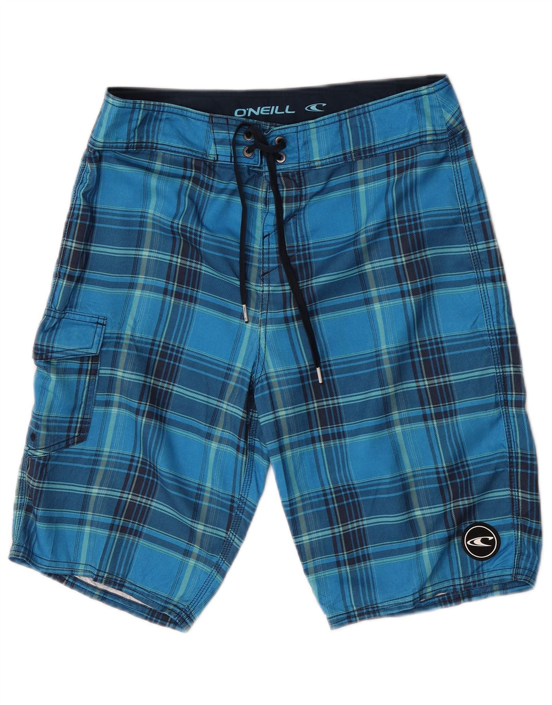 O'Neill Herren-Badeshorts, klein, blau kariert, Polyester