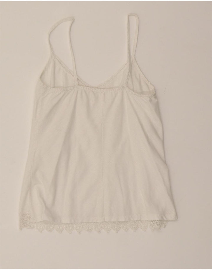 VINTAGE Womens Cami Top UK 16 Large White Classic Vintage Vintage and Second-Hand Vintage from Messina Hembry 