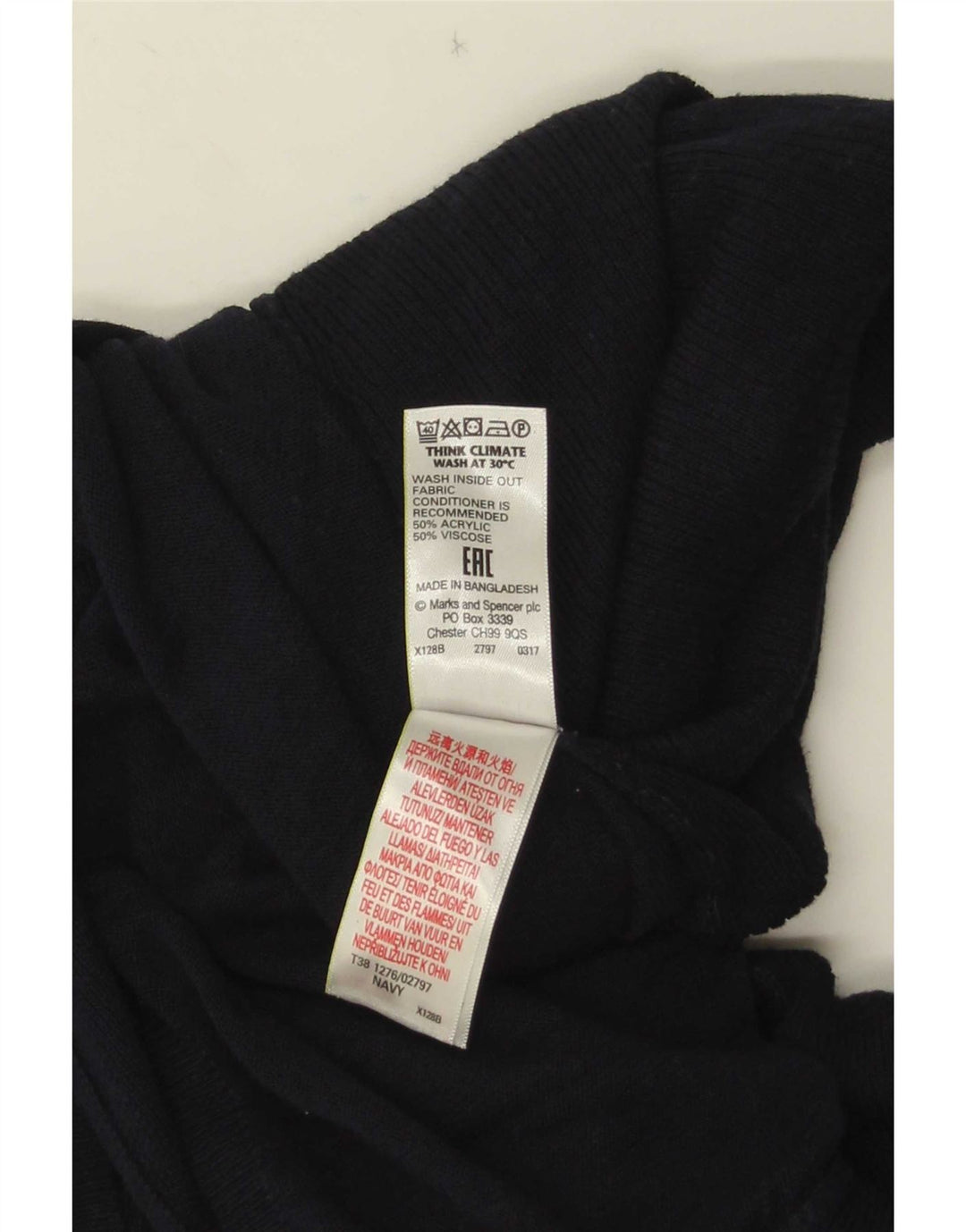 Marks & Spencer Offener Damen-Cardigan-Pullover UK 10 Small Marineblau Acryl
