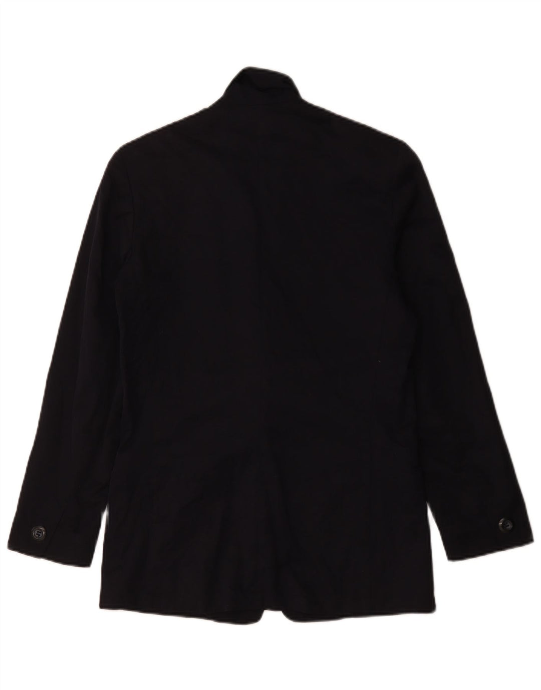 Max & Co. Damen-Blazerjacke mit 2 Knöpfen, UK 12, mittelmarineblaue Baumwolle