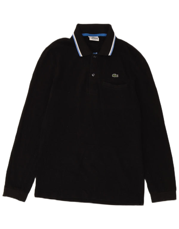 Lacoste Herren-Langarm-Poloshirt mit normaler Passform, Größe 2 XS, schwarz gestreift