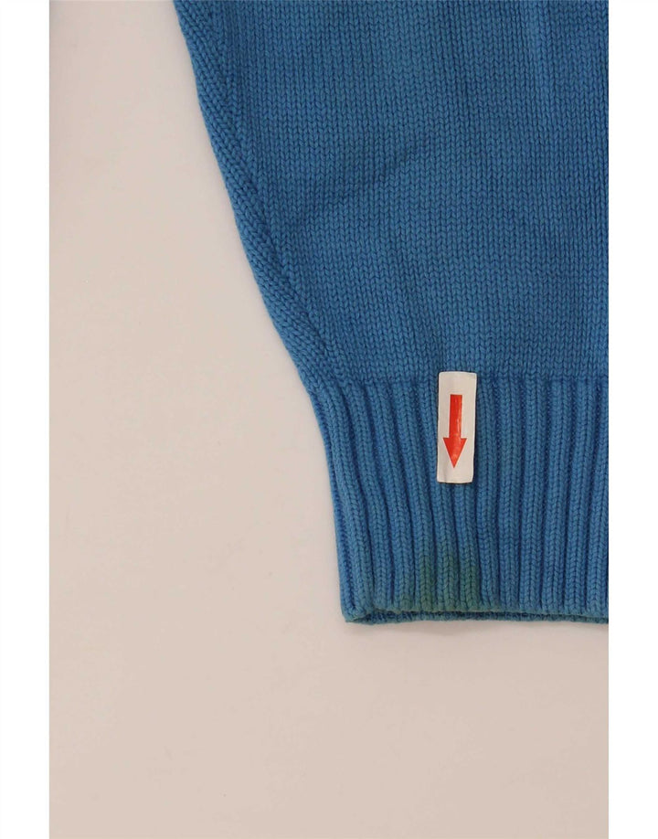 Tommy Hilfiger Herren-Pullover mit Rundhalsausschnitt, mittelblaue Baumwolle