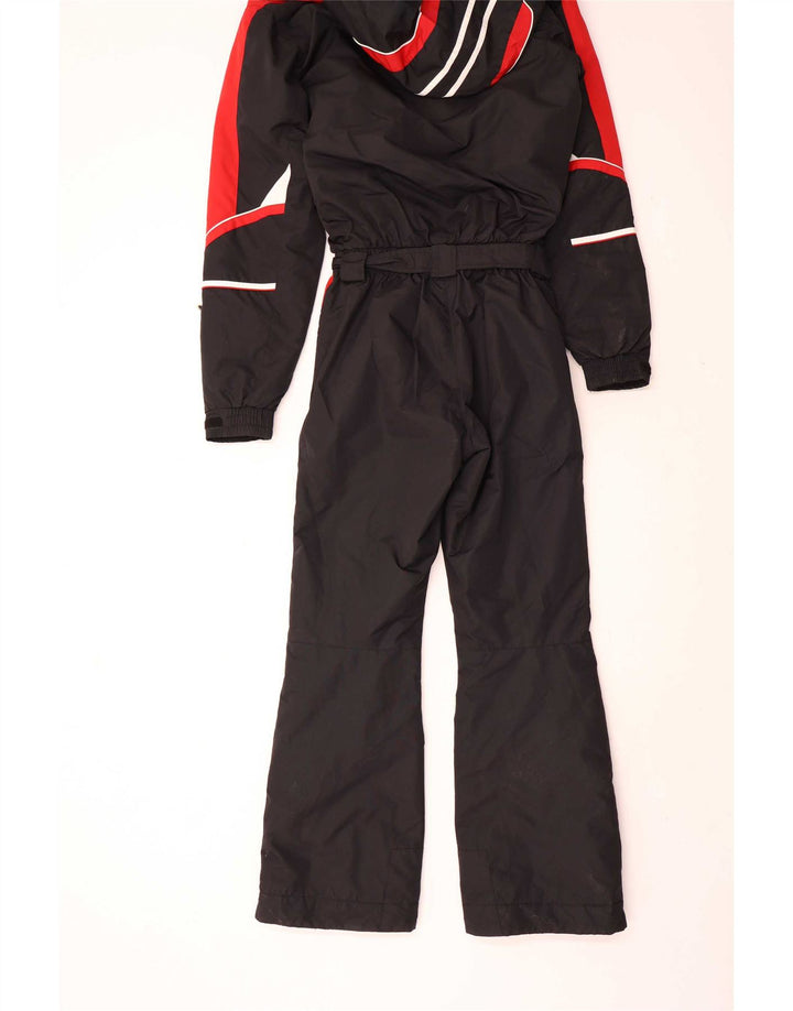 Brugi Herren-Skioverall mit grafischer Kapuze, Mittelschwarzes Colourblock-Polyamid
