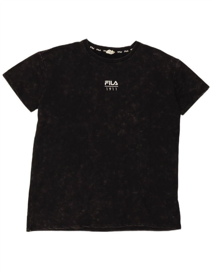 Fila Herren T-Shirt Top 2XL Schwarz Tie Dye Baumwolle