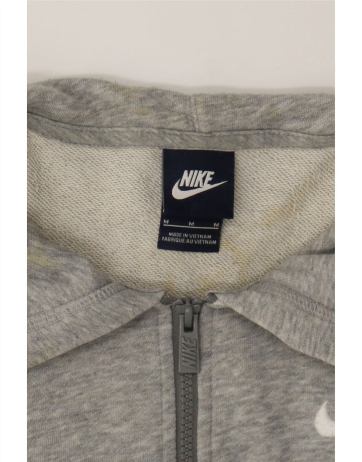 NIKE Womens Zip Hoodie Sweater UK 14 Medium Grey Vintage Nike and Second-Hand Nike from Messina Hembry 